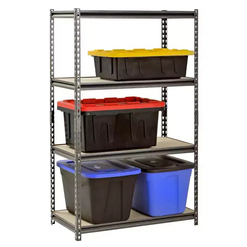 Boltless Steel 4-Tier Garage Storage Shelving Unit, Silver, 30"W x 18"D x 60"H