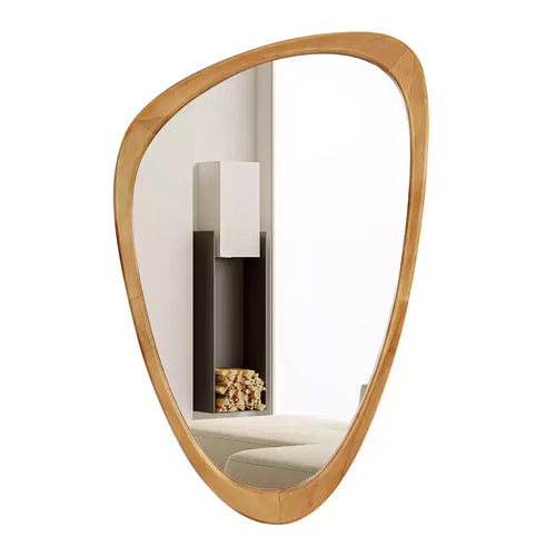 WallBeyond 19.5"x30.5" Cobblestone Wall Mirror Walnut Brown