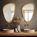 19.5"x30.5" Cobblestone Wall Mirror Walnut Brown
