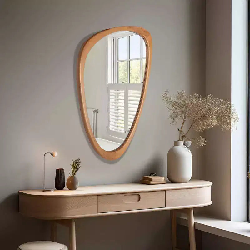 19.5"x30.5" Cobblestone Wall Mirror Walnut Brown