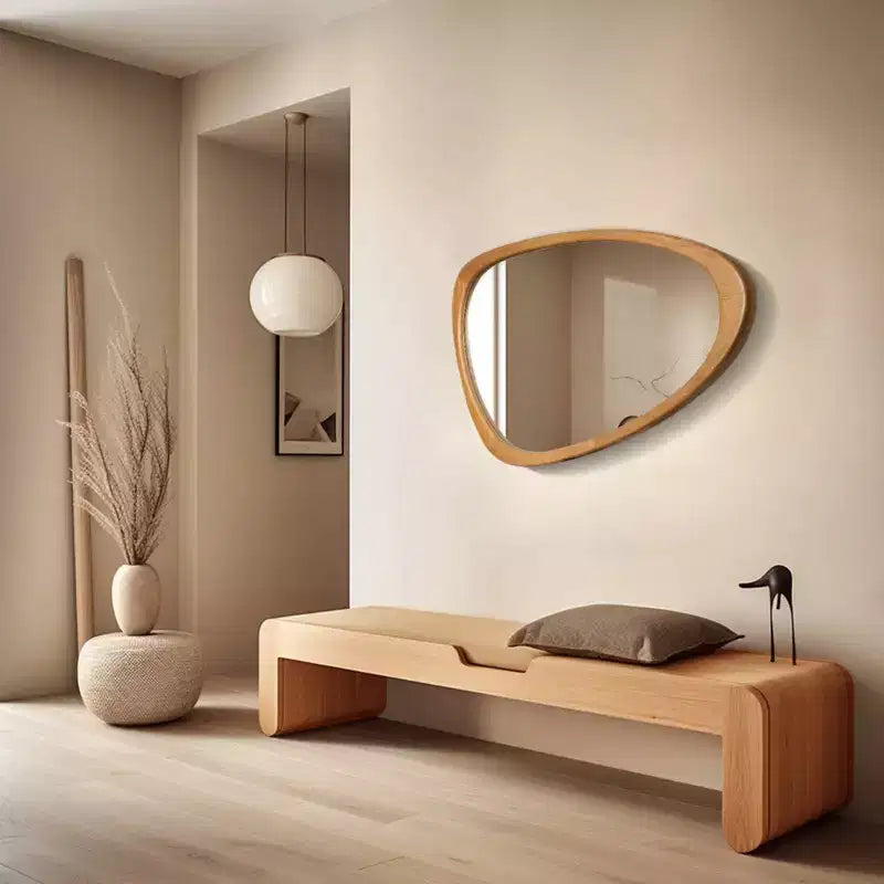 19.5"x30.5" Cobblestone Wall Mirror Walnut Brown