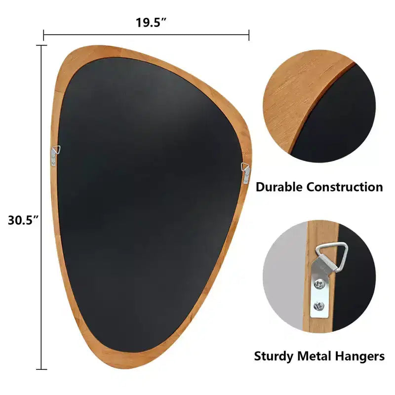 19.5"x30.5" Cobblestone Wall Mirror Walnut Brown
