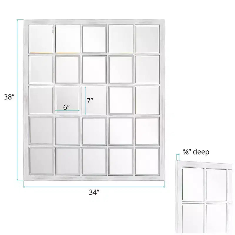 38"x34" Metal Framed Beveled Wall Mirror