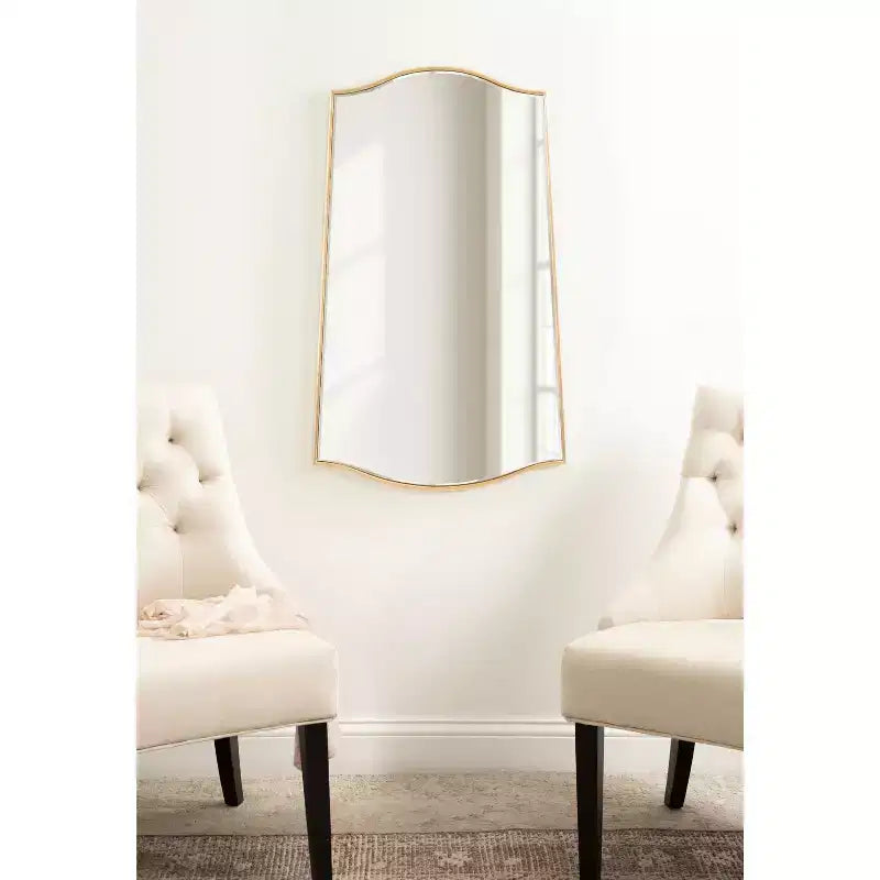 22"x36" Tapered Decorative Framed Mirror Gold