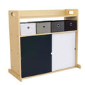 Humble Crew Kids' Organizer with Fabric Bins and Doodle Doors Natural Wood: MDF Frame, 1 Shelf, Ages 2+, 34" W x 32" H