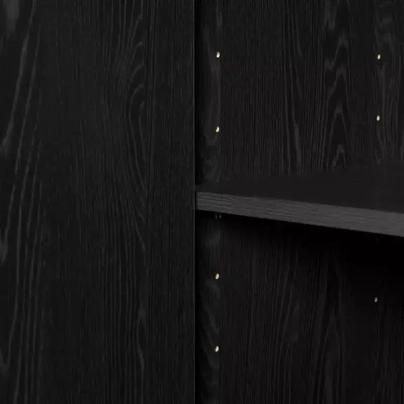2-Door Storage Cabinet Black Oak/Dark Gray