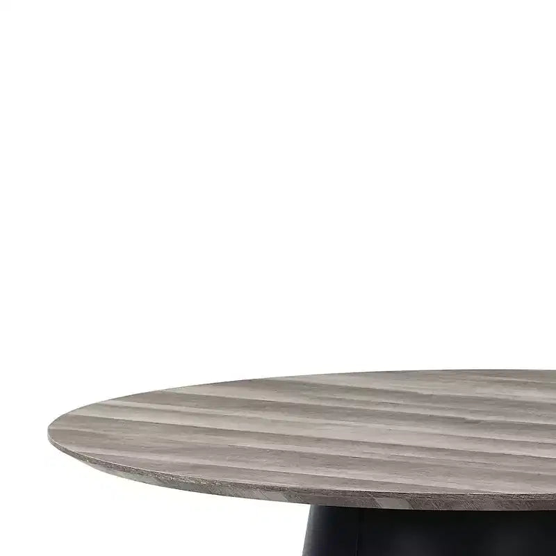 Round Dining Table Antique Oak & Black Finish