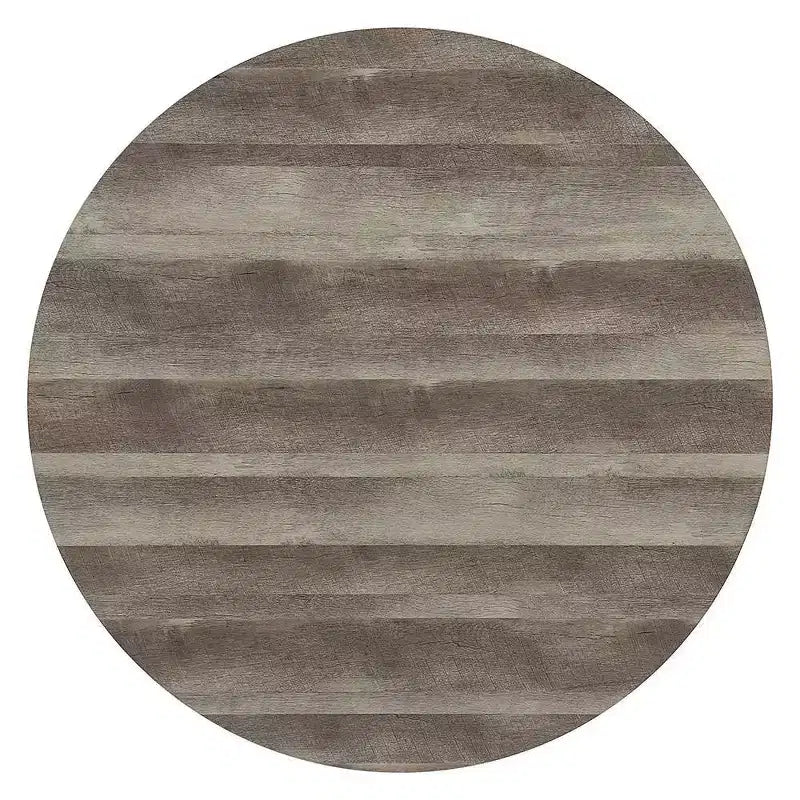 Round Dining Table Antique Oak & Black Finish