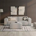 2-Seater Modular Sofa and Ottoman – Pale Gray