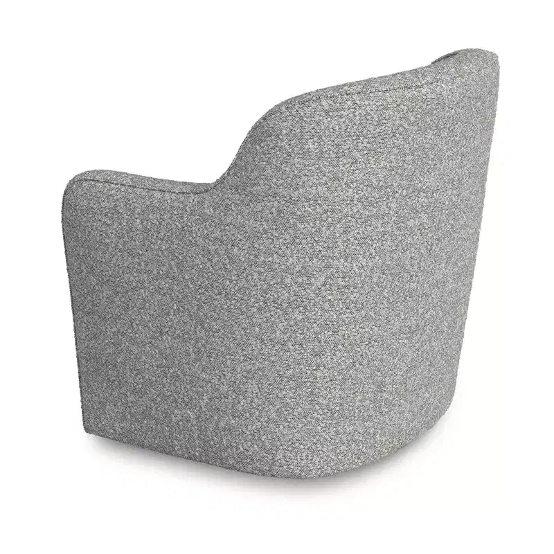 Upholstered Swivel Accent Chair White/Gray Boucle