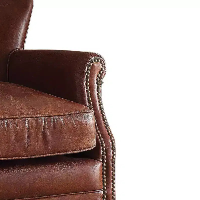 Accent Chair Vintage Dark Brown Top Grain Leather