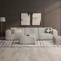 3-Seater Sofa and Ottoman Pale Gray