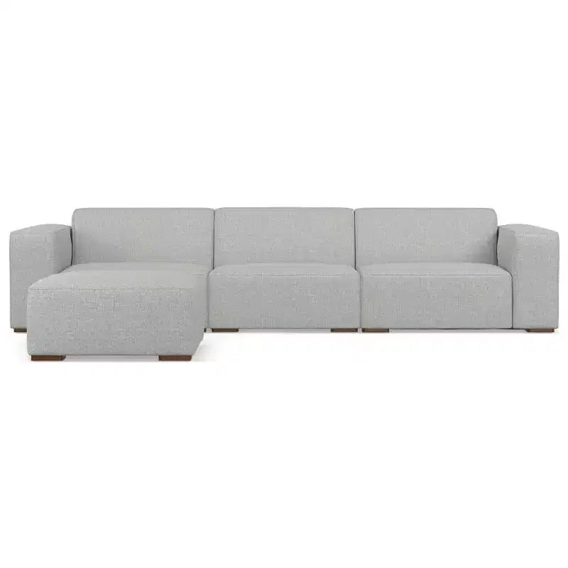 3-Seater Sofa and Ottoman Pale Gray