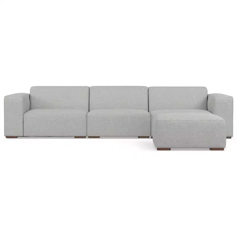 3-Seater Modular Sofa and Ottoman Pale Gray