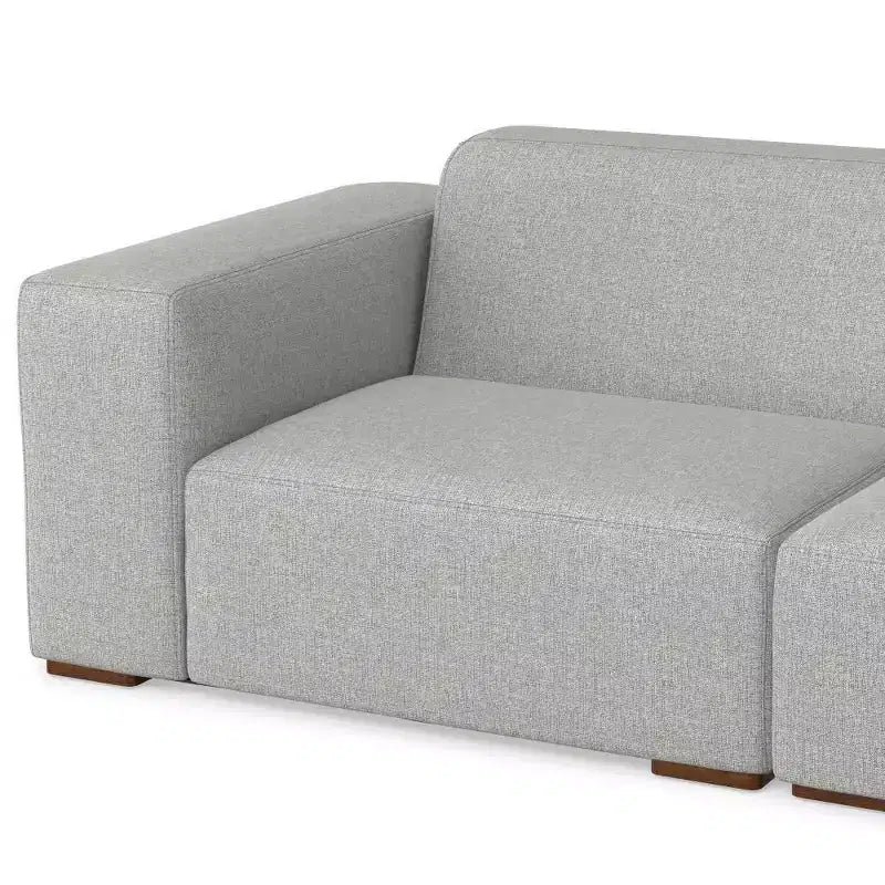 3-Seater Sofa and Ottoman Pale Gray