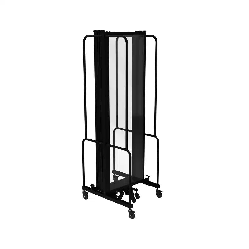 Hampden Furnishings Otis Collection Portable 7 Transparent Panel Room Divider Black