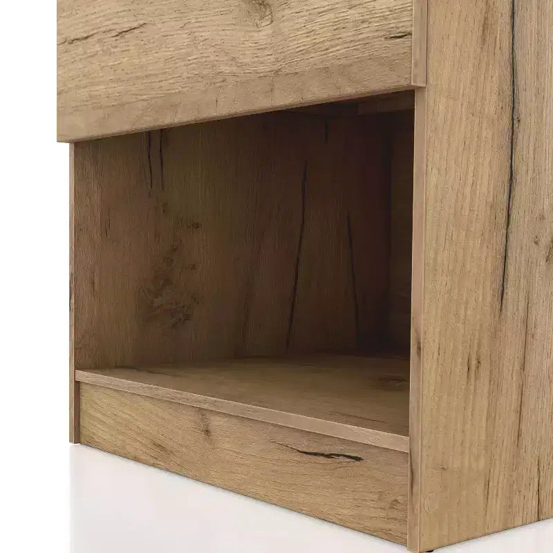 Nightstand Modern 1 Drawer with Power Ports Light Oak