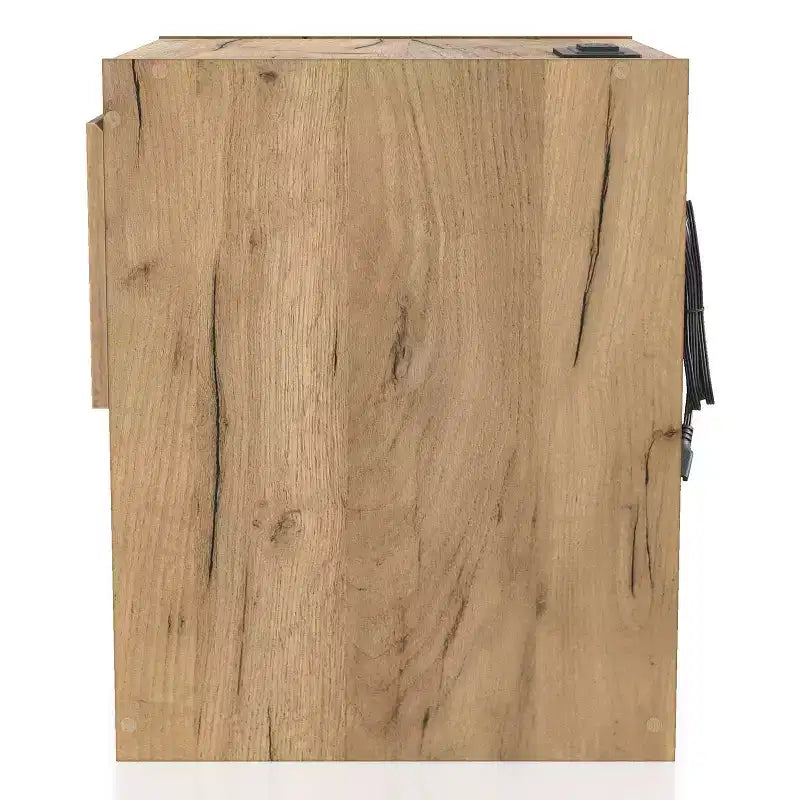 Nightstand Modern 1 Drawer with Power Ports Light Oak