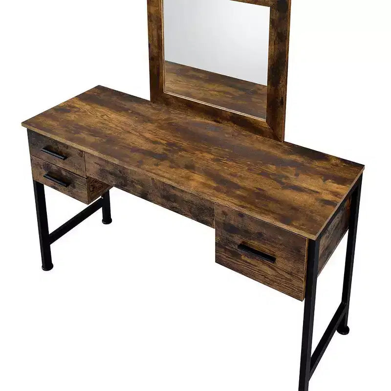 Vanity Table Rustic Oak/Black Finish