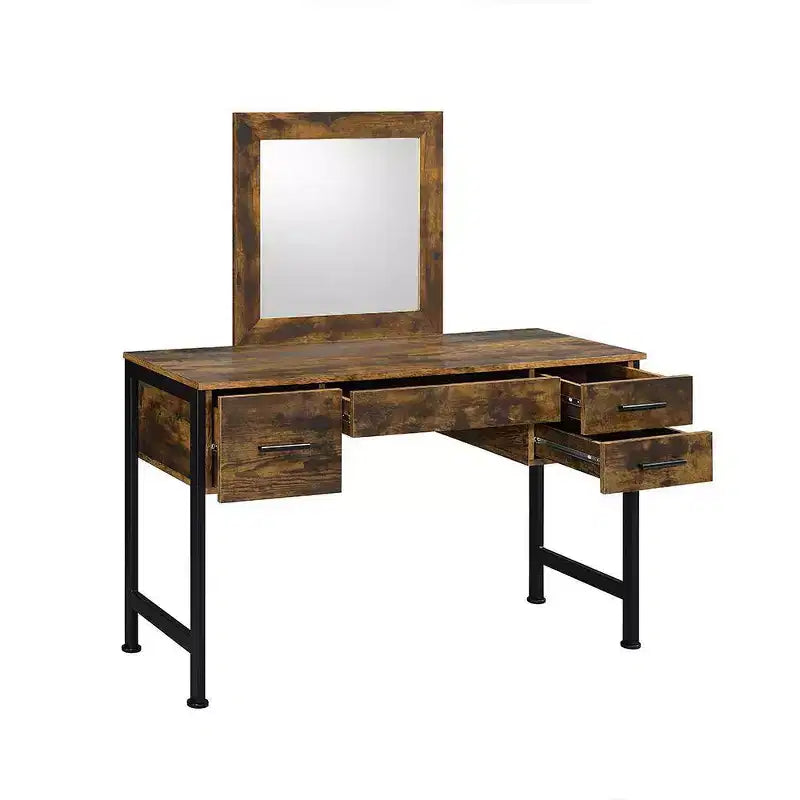 Vanity Table Rustic Oak/Black Finish