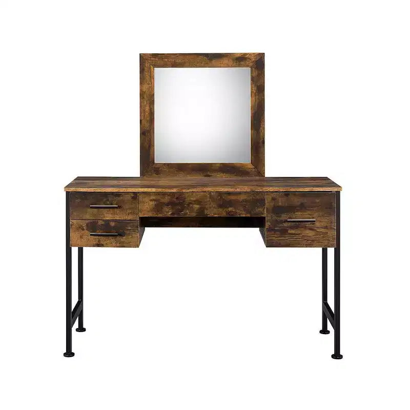 Vanity Table Rustic Oak/Black Finish