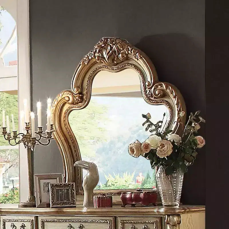 Dresser Mirror Gold Patina/Bone