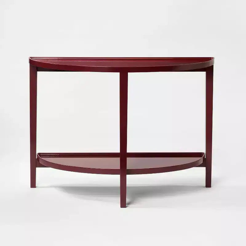 Console Table Lacquer Finish Dark Red