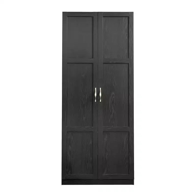 Storage Cabinet with 4 Adjustable Shelves Black Woodgrain
