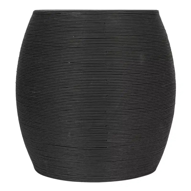 Round Barrel Side Table Black