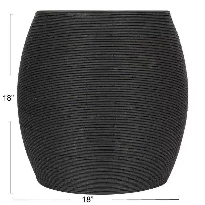 Round Barrel Side Table Black