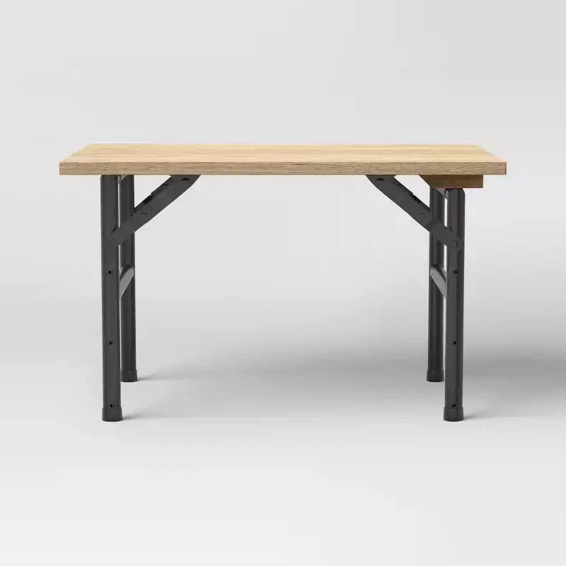 Adjustable Height Dorm Folding Table - Brown