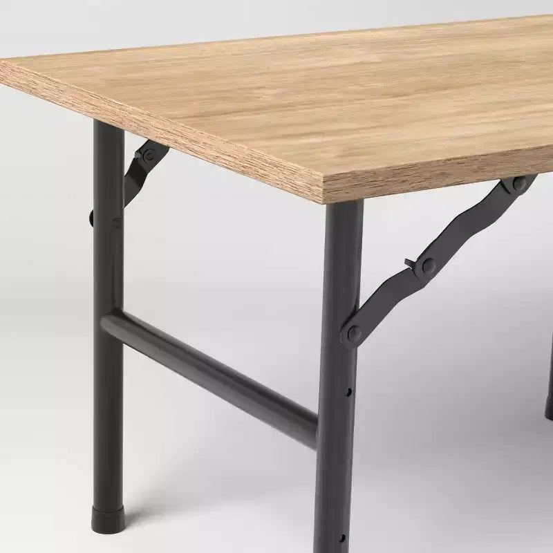 Adjustable Height Dorm Folding Table - Brown