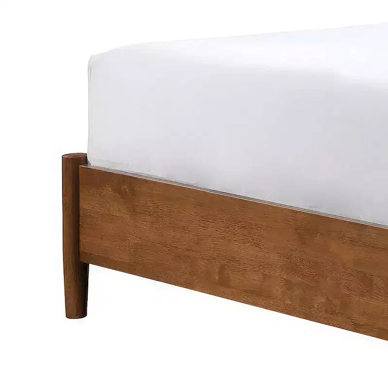 Queen Mid-Century Modern Platform Bed with Boucle Headboard