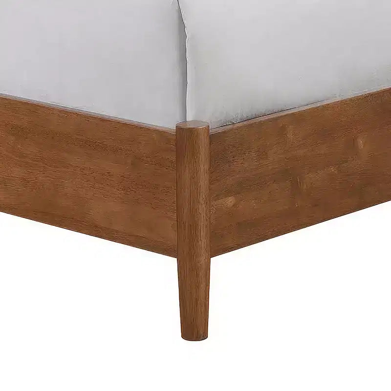 Queen Mid-Century Modern Platform Bed with Boucle Headboard