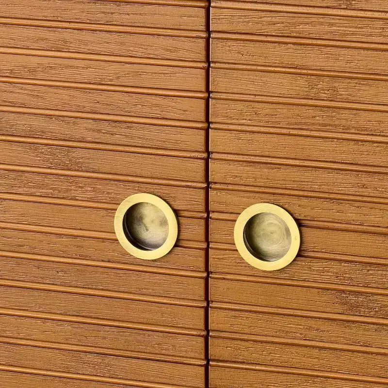 Grooved Mid-Century Decorative Storage Cabinet