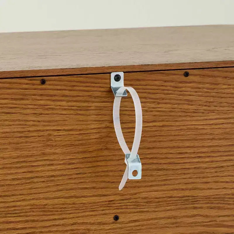Grooved Mid-Century Decorative Storage Cabinet