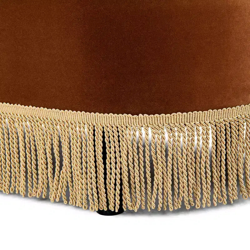 48.5" Oval Tufted Bullion Fringe Storage Bench