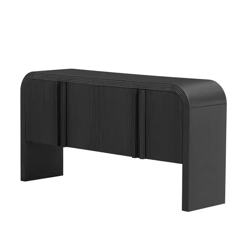 63" Wooden Console Table with Storage Cabinets and Adjustable Shelves, Narrow Sofa Foyer Table for Living Room Hallway Entryway
