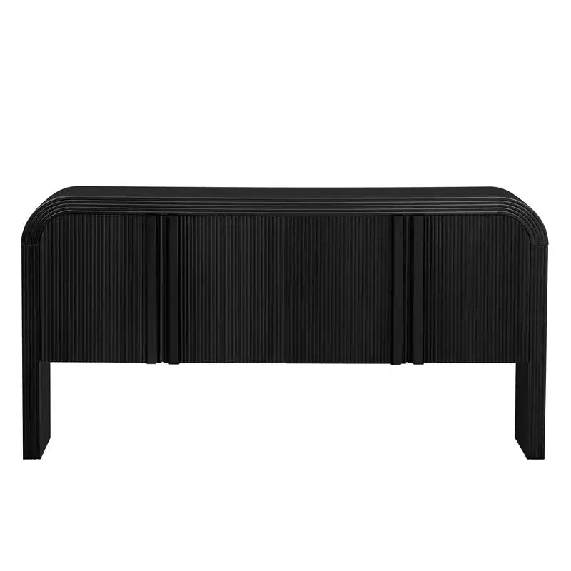 63" Wooden Console Table with Storage Cabinets and Adjustable Shelves, Narrow Sofa Foyer Table for Living Room Hallway Entryway