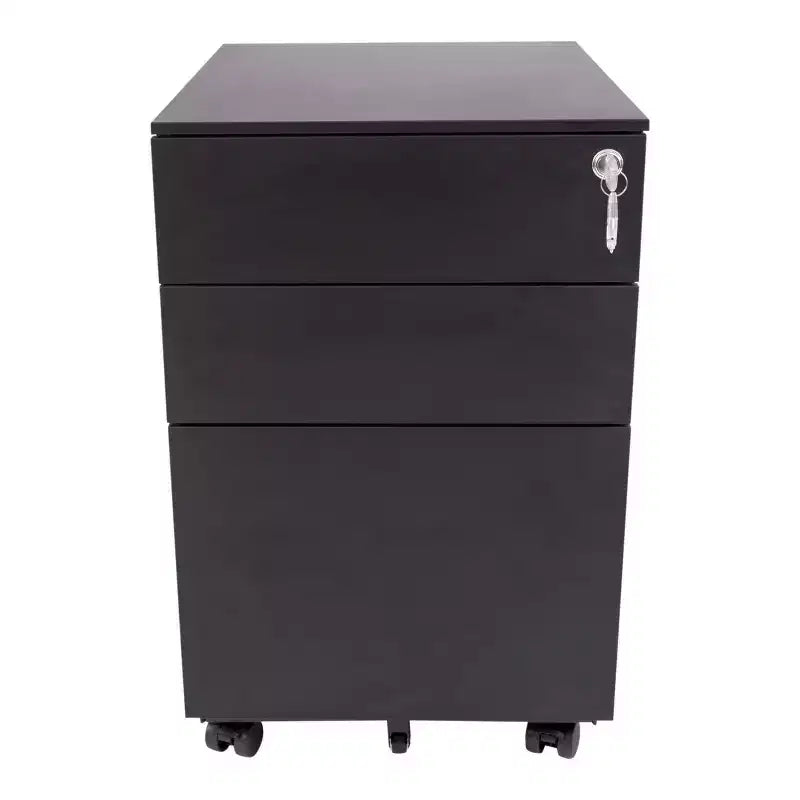 Stand Up Desk Store 3 Drawer Under Desk Lockable Rolling File Cabinet with Stable 5 Wheel Design