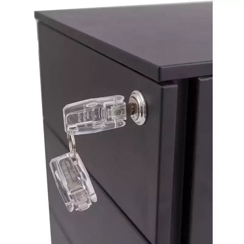 3 Drawer Under Desk Lockable Rolling File Cabinet with Stable 5-Wheel Design