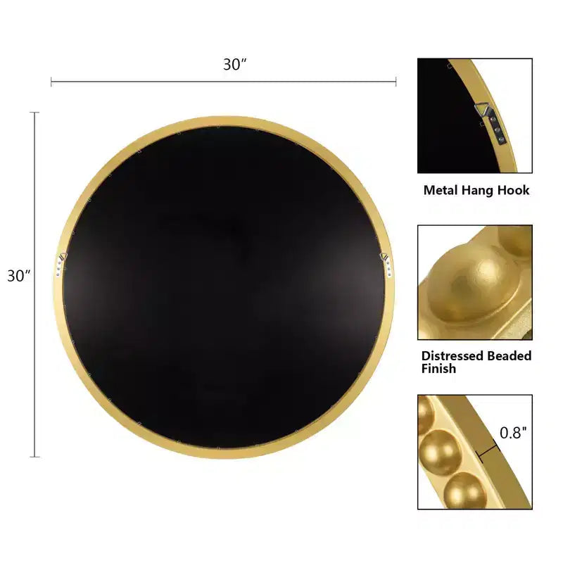 30 Inch Decorative Round Wall Mirror
