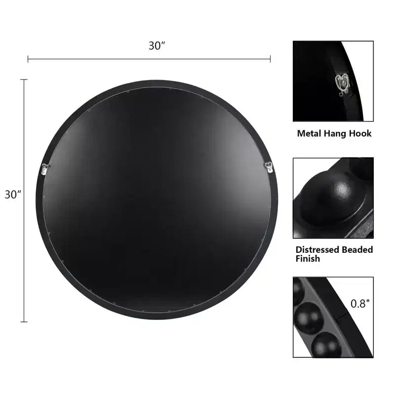 30 Inch Decorative Round Wall Mirror