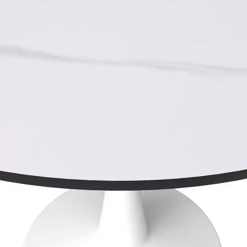 40" Round Dining Table Sintered Stone Top & Steel Pedestal Base