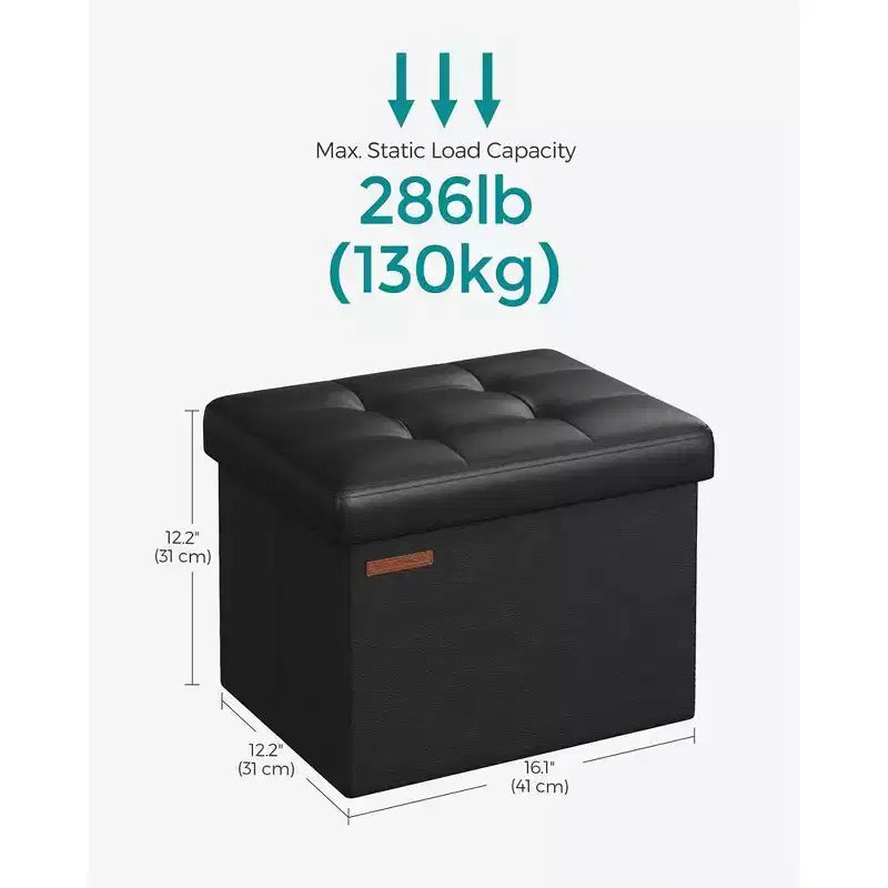 Folding Storage Ottoman Foot Rest Stool 286 lb Capacity