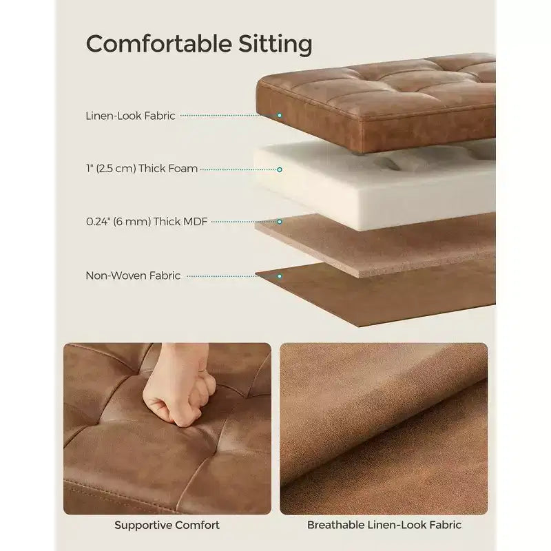 Folding Storage Ottoman Foot Rest Stool 286 lb Capacity