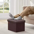 SONGMICS Folding Storage Ottoman Foot Rest Stool Footrest 286 lb Capacity for Living Room Bedroom