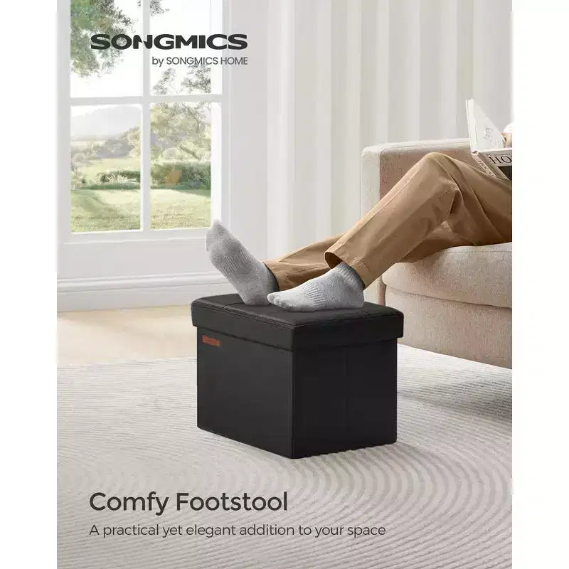 Folding Storage Ottoman Foot Rest Stool 286 lb Capacity
