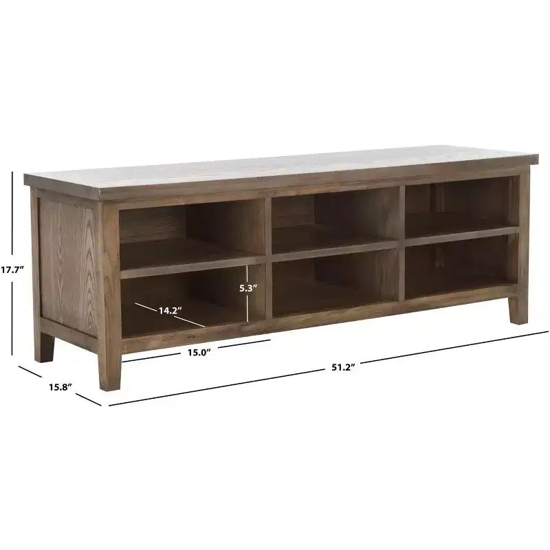 6-Shelf Media Stand - Oak