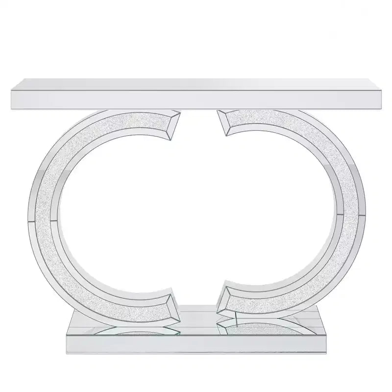 Tribesigns Modern 39-inch Mirrored Console Table with Sparkling Crystal Inlays